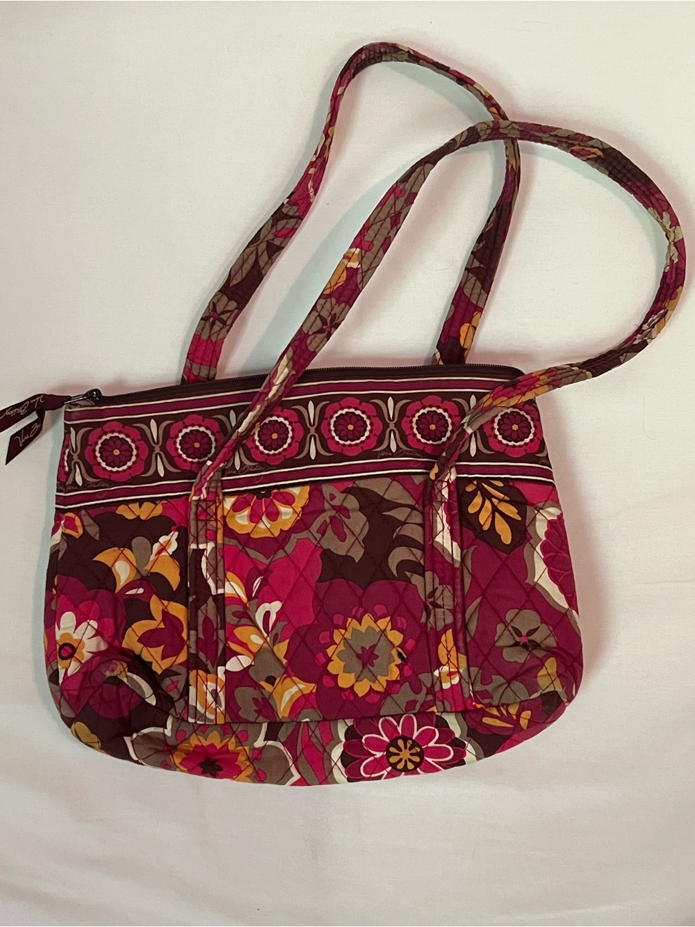 P7- Vera Bradley Quilted Floral purse Bag - Pink Multi colored